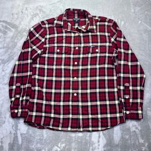 Polo Jeans‎ Co. Ralph Lauren Flannel Shirt Button Up Plaid M Boho Western Retro